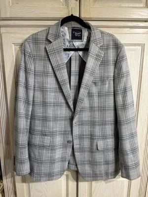 PENGUIN Hombre Gris Traje Tejido a Cuadros Chaqueta Blazer Separada Talla 42R Foto 1 de 4