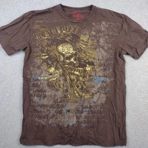 MIAMI INK Men's L Brown T-Shirt 2008 Shortsleeve No Pockets Art Front And Back - Picture 1 of 11