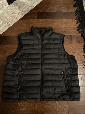 Chaleco acolchado de plumón Polo Ralph Lauren para hombre - negro - talla 4XLT Foto 1 de 4