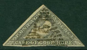 SG 7d Capo di Buona Speranza 1855-63. ardesia 6d-viola. Usato molto bene, quasi completo... - Foto 1 di 1