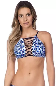 Nanette Lepore 264690 Womens Talavera Floral Print Halter Swim Top Size X-Small - Picture 1 of 2