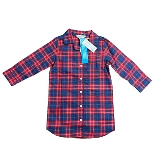 The Company Store Flannel Nightshirt Girls Size 4T 100% Cotton Plaid NEW - Picture 1 of 10