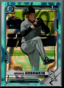 B0906- 2021 Bowman Chrome Draft Aqua Lava Refractors #BDC21 Brooks Gosswein / - Bild 1 von 2