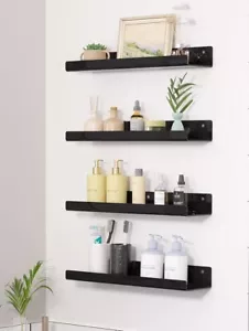 Set of 4 Acrylic Shelves Wall Storage, Floating Shelves for Bathroom, Room Decor - Picture 1 of 8