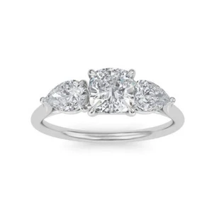 2.10Ct White Cushion Diamond Lab Created 925 Silver Engagement Women's Ring - Picture 1 of 5