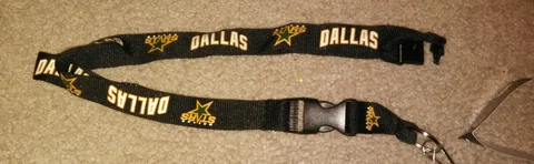 NHL Dallas Stars Black Breakaway Lanyard Keychain NWT Free Ship Cover