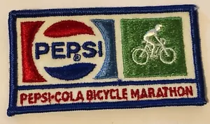 Vintage Pepsi Cola Werbung "Pepsi Cola Fahrrad Marathon" kleiner Aufnäher *NEU* - Bild 1 von 4