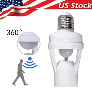 Infrared PIR Motion Sensor E27 LED Light Lamp Bulb Holder Socket Switch 110/220V - Picture 1 of 12