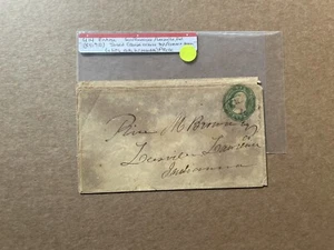 US 1855 Postal Stationery #U14 +San Francisco to Leesville +SCV2014=225$ +Scarce - Picture 1 of 2