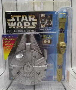 1996 Star Wars C-3PO Collector Timepiece Watch & Millennium Falcon Case - Picture 1 of 5