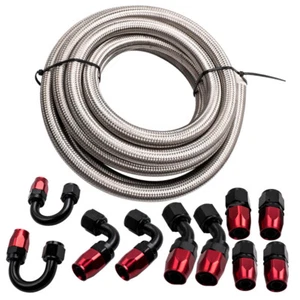 AN10 16FT Kit manguera de línea combustible + extremos de manguera giratoria - Imagen 1 de 12