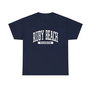 Ruby Beach Washington Souvenir Beach, Vintage, minimalistisches dunkelblaues T-Shirt - Bild 1 von 5