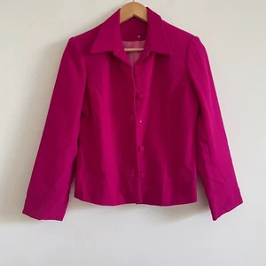 vintage hot pink jacket top bright pink blazer jacket - Picture 1 of 10