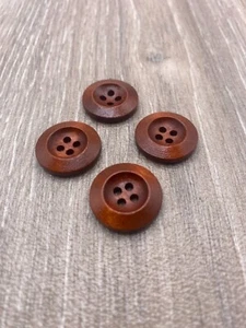 20mm Brown Red Wooden Buttons Cardigan Sewing Scrapbooking Handmade Knitting - Picture 1 of 11