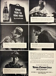 1942 Royal Crown Cola Report From Home Front Buy War Bonds WWII Vintage Print Ad - Picture 1 of 6