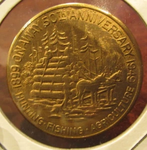 Vintage 1949 Onaway, MI 50th Anniversary 25c Trade Token - Michigan - Picture 1 of 2