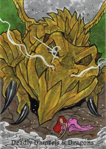 Deadly Damsels & Dragons 5finity 2023 Sketch Card Elson Jr. Art V1 - Picture 1 of 2