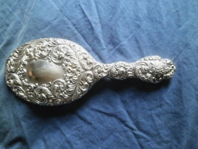 Miroir face à main ancien  Argt Massif   Angleterre - Photo 1/4