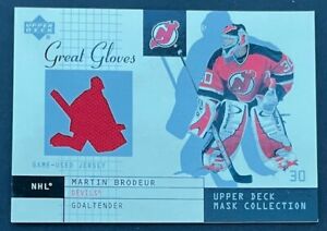 2002 collection de masques de pont supérieur grands gants maillots Martin Brodeur #GG-BR