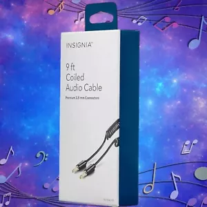 NEW 3.5mm Male to Male Stereo 9-foot Coiled Audio Auxilary Cable NS-MAUX9 - Picture 1 of 5