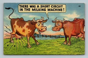 There Was A Short Circuit In The Milking Machine! Postcard POSTED - Picture 1 of 2