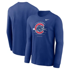 Nike Men's Chicago Cubs Royal Over Arch Performance Long Sleeve T-Shirt Size S - Picture 1 of 3