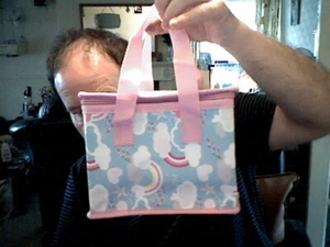 RAINBOW DECORATED LUNCH COOL CARRY BAG NHS SUPPORT BIRTHDAY CHRISTMAS FOOD - Picture 1 of 3