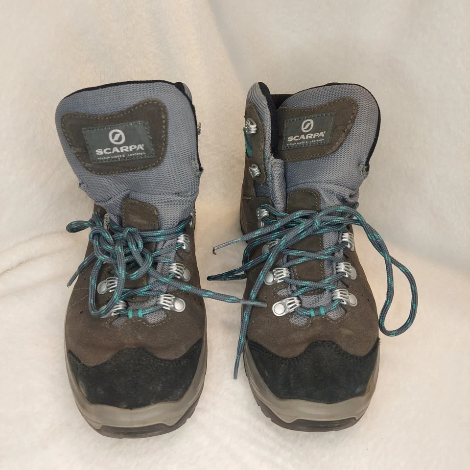 Botas Scarpa Mistral Mujer 7.5 Gris Teal Gore Tex Aire Libre Senderismo Trail Zapatos  Foto 1 de 4