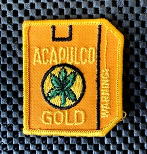 Acapulco GOLD WARNUNG BESTICKT NUR AUFNÄHEN PATCH MARIHUANA 2 1/2" x 3" Neu aus altem Lagerbestand - Bild 1 von 2