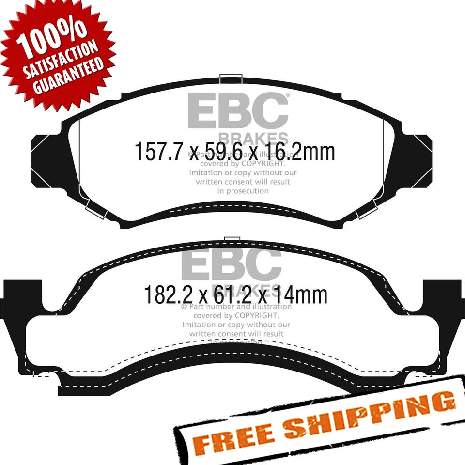 Pastillas de freno delanteras de fibras de aramida EBC DP41265R Yellowstuff para Ford F-150 1975-1986 Foto 1 de 4