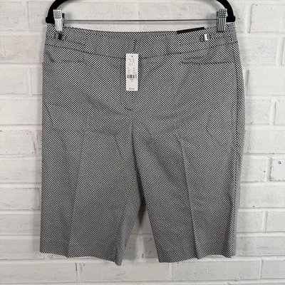 Bermudas elásticas NY&C New York & Company City talla 10 a cuadros negras blancas Foto 1 de 4