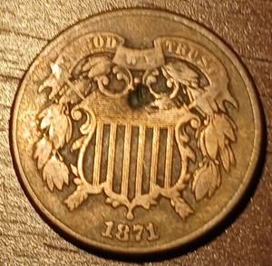1871 Two Cent Piece 2C (VF) #201 - Picture 1 of 2