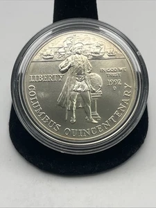 1992-D Columbus Quincentenary Commemorative Unc Silver Dollar w/ Capsule - Picture 1 of 3