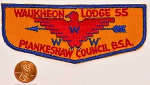MERGED BOY SCOUT BSA OA WAUKHEON 55 92 PLANKESHAW IL TWILL C/E FF F1a FIRST FLAP - Picture 1 of 4