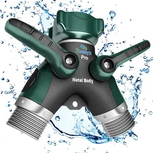 Hose Splitter 2 Way Heavy Duty Outdoor Faucet and Garden Connector - Water Sp... - Picture 1 of 9