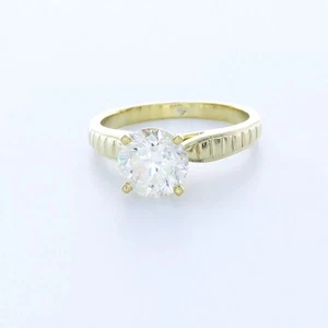Solitär Verlobungsring 14K Gold Vintage 1,78 ct rund Lab-Grown Diamant F SI1 - Bild 1 von 5