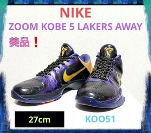 NIKE ZOOM KOBE 5 LAKERS AWAY Nike Zoom Corby Lakers 386430 071 27cm (AIR - Picture 1 of 10