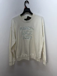 Lingua Franca Pullover Grafikdruck Rundhals bestickt Bio Baumwolle creme M - Bild 1 von 13