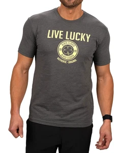 Black Clover Golf Graphic Authentic Luck 19 Men's T-Shirt NEW Heather Grey - Picture 1 of 3