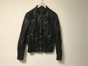 Used Neil Barrett Leather Washing Process Riders Jacket Size XS Black - Picture 1 of 5
