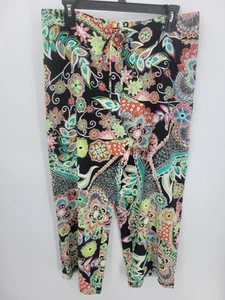 Natori Pants Womens Medium Colorful Floral Paisley Tie Waist Lounge Casual Artsy - Picture 1 of 9