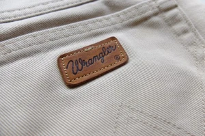 Vaqueros Wrangler beige Texas W34 L30 clásicos rectos 100 % algodón hechos en Reino Unido años 80 90 - Imagen 1 de 11