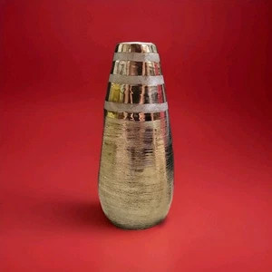 Decorative Gold Color Art Deco Modern 12" Tall Vase - Picture 1 of 18