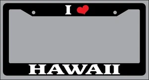 Black License Plate Frame I Heart Hawaii Auto Accessory 1340 - Picture 1 of 1