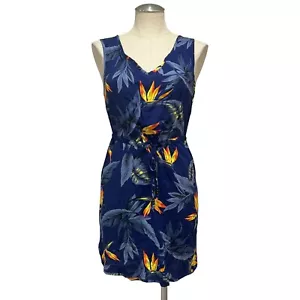 Palmwave Women's Navy Bird of Paradise Hawaiian Aloha Dress Size S - Picture 1 of 7