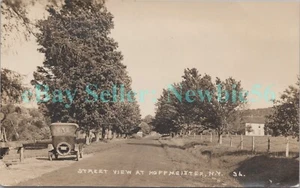 Hoffmeister NY - EARLY AUTO & STREET SCENE - RPPC Postcard Adirondacks - Picture 1 of 2