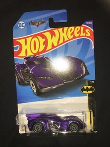BATMAN ARKHAM ASYLUM BATMOBILE Hot Wheels car DC Comics 32/250 BN KNIGHT Purple - Picture 1 of 3