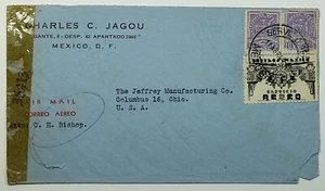 1944 Mexico US WWII Censored Air Mail Cover Mexico to Columbus Ohio - Picture 1 of 2