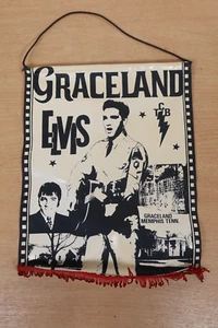 Elvis Presley Vintage Flag Pennant Wall Hanging The King ELVISLY YOURS London - Imagen 1 de 12