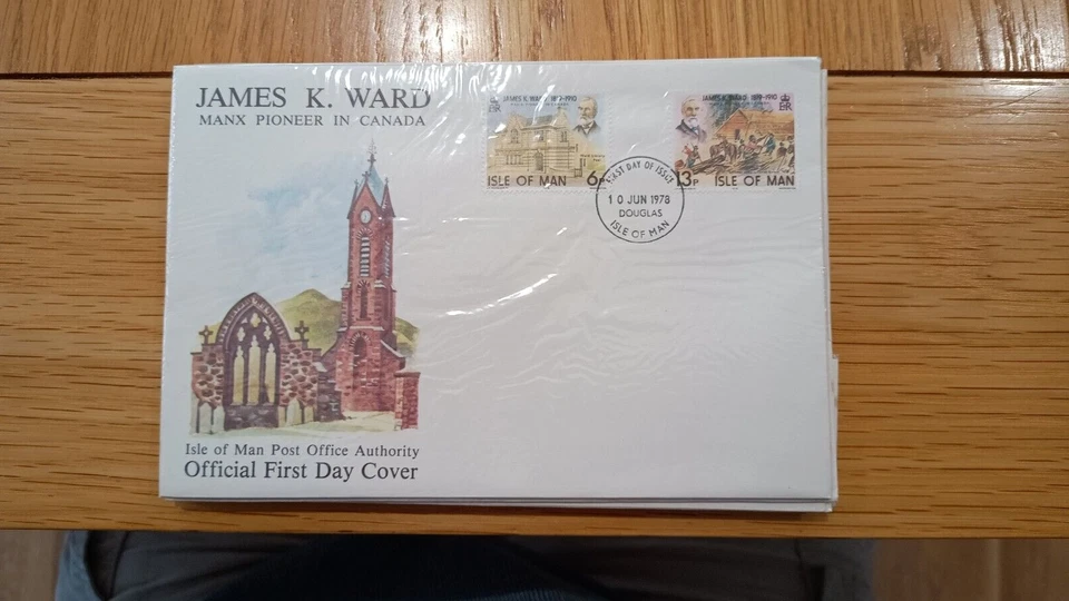 GB 1978 Isle of Man FDC James K Ward, No address in original Protective covers  - Image 1 of 1